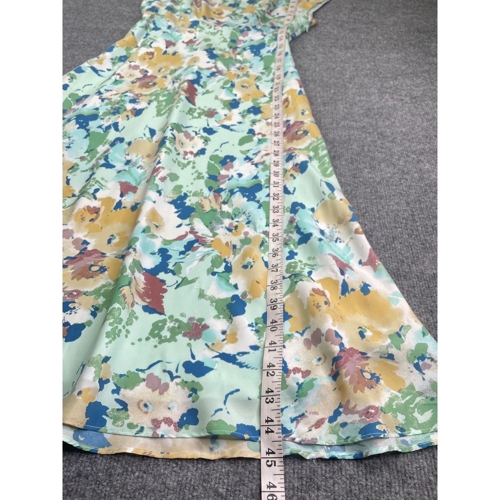 Sundance Maxi Dress Women's P4 100% Silk Floral Cap Sleeve A Line Zip Lateral - Picture 6 of 6